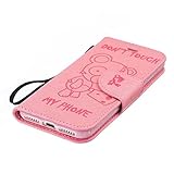 iPhone 7 ケース UNEXTATI 手帳型ケース 液晶保護 カバー カード収納 ストラップ 付き Apple iPhone7 用 高品質 PUレザー ケース Case Cover (P1 ピン