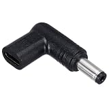 uxcell USB 3.1 タイプ-C メス から DC オス アダプター 15V タイプC から DC5521 5.5x2.1mm エルボ アダプター PD パワーバンク PD 電源 ノートブック ラップトップ タブレット
