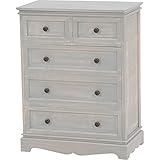 アンティーク調チェスト リビング収納 【4段】 幅60cm 木製 シャビーシック 木目調 ブルー ( 青 ) 【完成品】