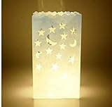 10 Packs&50 Packs Luminary Paper Lantern Candle Tea light Bag with Flame Resistant Paper for Holiday
