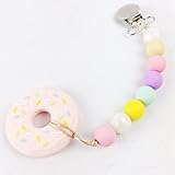 Mamiami Home おしゃぶり ピンク ドーナツペンダント シリコーン 噛がため クリップ 赤ちゃん用