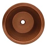 Whitehaus WHCOLV175D-HBRZ Copperhaus 16 1/2-Inch Round Drop-In/Undermount Basin with a Hammered Text