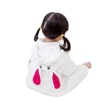 （オチェーンタ）ふわもこ ルームウェア ロング丈 部屋着 前開き 冬 セレブ気分 防寒 吸水 防臭 もこもこ可愛い 子供用　ボーイズ　ガールズラビット　90CM