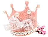 (ラボーグ)La Vogue ヘアピン ヘアクリップ ヘアアクセサリー 子供用 髪飾り 王冠クリップ ベビー 女の子 キッズ パーティー お姫様 誕生日 記念日 ピンク