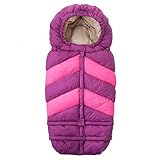 7AM Enfant Blanket 212 Chevron Extendable Baby Bunting Bag Adaptable for Strollers, Grape/Neon Pink 