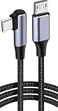 オーディオファン Type C Micro USB ケーブル L字 USB C to micro USB OTGケーブル タイプC マイクロB USB2.0データ転送 スマホなどに対応 Micro USB Type-C ダークグレー 100CM