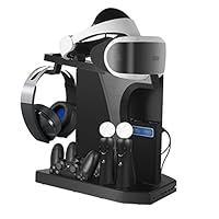 PSVR 充電スタンド PS4/PS4 PRO/SLIM コントローラー2台充電 充電ホルダー 日本語取扱説明書付き[改良版]