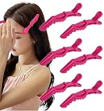 [Herbeluemily] ワニクリップ ヘアクリップ ダッカール 6本 ドラゴンクリップ 髪留め ヘアアクセサリー レッド HM-0030-R04-RD