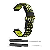 for GARMIN 腕時計ストラップ バンド シリコーン製 腕時計 交換バンド for ガーミン ForeAthlete 235J/220J/230J/235J/620J/630J/735XTJ /Approach S20 / S5 / S6 ベルト 交換ベルト バンド for フォーアスリート235J シリコン製腕時計ストラップ/交換ベルト工具付き (Black Yellow)