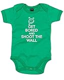 (飽きたら壁を撃つ。) Get Bored And Shoot The Wall, プリント　ベビースーツ - グリーン/白 12-18 ヶ月