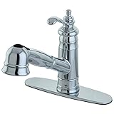Kingston Brass Gourmetier GS7571TL Single Handle Pull Out Deck Mount Kitchen Faucet Ceramic Cartridg