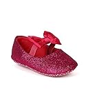 Jelly Beans bd59 Glitter LeatheretteメアリージェーンElastic Bow Ballerina Flat ( Baby Girl /幼児用 – フクシア カラー: 