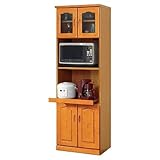 家電収納棚 大川産 本格 キッチン収納 色/ライトブラウン