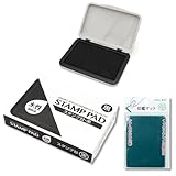 【スタンプ台＆印鑑マットセット】スタンプ台 黒 1個 / 水性 事務用品 / 印鑑マット1枚付き | ブラック