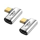USB4.0 Type-C 変換アダプター 方向変換 アダプタ 【左右 90° サイドベント 2個】 PD 100W 5A 急速充電 40Gbps 高速データ転送 8K@60Hz 映像出力 L字 L型 オス メス USB C コネクター Thunderbolt 3、Mac Book 、Nintendo Switch、Sam sungなどのType-C デバイスに対応 cone-013-2set