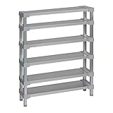 選べる幅サイズ31段階！軽量アルミ製 収納ラック6段 棚板奥行18cm 高さ100cm 幅バリエーション30cm～180cm (60cm)