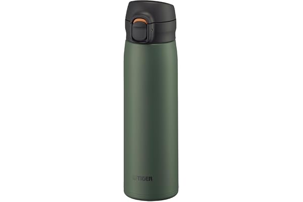 【パッキン一体型・食洗機対応】 タイガー魔法瓶(TIGER) 水筒 500ml ワンプッシュ ステンレスボトル 保冷 保温 軽量 飲みやすい設計 洗いやすい BPAフリー カーキ MKR-W50NGK