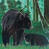 ブラックBear装飾セラミック壁アートタイル8 x 8