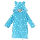 デイズ 子供用バスローブ　フード付きタオル　ふんわり日本製 (サックス)