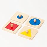 【Natural MONTESSORI】 モンテッソーリ教具 -- はめ込みパズルA（4枚セット） -- montessori 教育 ナチュラルモンテッソーリ 本格教材 木製知育玩具 木製パズル ブロ