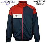 新しいEngland Patriots Adult Medium Tall Full Zip tri-tone Big & Tallトラックジャケット – チームカラー