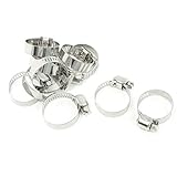 zspowertech ホースクランプ　ホースバンド　ステンレス　調整できる　ホーズの直径: 16-25mm 、10個入り