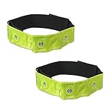 One Pair LED Saftey Visible Flashing Jogging Armband Reflective Band by ANST