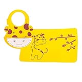 設定シリコーンプレースマットと防水快適なよだれかけキッズ赤ちゃん幼児、無料-BPA、100％食品グレードシリコン（イエローキリン）