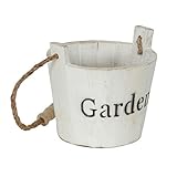 不二貿易 木製 ミニ鉢カバー ホワイト 24653