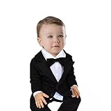 AmazingDeal 子供 長袖 スーツ+シャツ＋パンツ 冬服 男の子 蝶ネクタイ 結婚式 発表会 入学式 卒業式 春秋 ジェントルマン レジャー 可愛い (100)