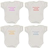 1つの選択でA ' me and my Mum Love Daddy 'ベビーボディスーツベスト4色あり。Prematureベビー服3.5 – 7.5lb