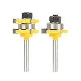 Baoblaze 2本入り　1/4 インチ　溝　ルータービットセット　T-スロット　木工用カッター　電動工具パーツ　高品質　
