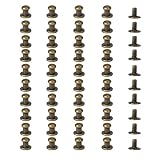 ギボシネジ式 頭6mm 40個セット レザークラフト 金具 留め具 アクセサリーパーツ ハンドメイド 手芸 パーツ アンティークゴールド