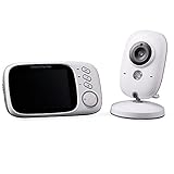 HBLIFE 3.2インチ ワイヤレス ベビーモニター ベビーカメラ スマホ コンパクト 双方向音声 設置簡単 VOX機能 子守唄機能 温度表示 マイク内蔵 無線 防災 防犯 遠隔監視 防犯カメラ 見