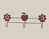 洋服、帽子掛けに 丸和貿易 モチーフトリプルフック アップル&マーガレット 400466900