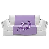 ブランケットウルトラソフトFuzzy 4サイズ！DIANOCHEのKUNZELMAN Fairy Moon IパープルホームDecor Unique Designer芸術的スタイリッシュな寝室アイデア