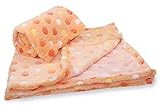 30x30 Inch Plush Fleece Unisex Baby Blanket - Polka Dot Blankets by bogo Brands (Set of 2 - Orange) 