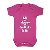(フロソ) FLOSO 赤ちゃん・ベビー用 Me Plus Mommy Equals One Broke Daddyプリント 半袖ボディースーツ ロンパース スリープスーツ ベビー肌着 パジャマ (0