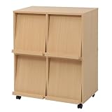 JKプラン Carmine スタッキングフラップシリーズ ディスプレイラック2P×2個組(キャスター付き） 幅37cm ナチュラル fr-052ca-2-na