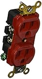 Hubbell HBL5252R Duplex Receptacle Industrial Grade 15 amp 125V 5-15R Red [並行輸入品]
