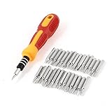 uxcell 31にある1スクリュー　ドライバーセット ケース 修復ツール 磁気 プラス マイナス トルク プラスチック
