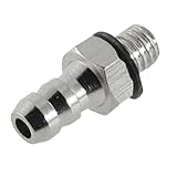 uxcell　空気圧チューブ継手　ホース継手　ミニバーブ継手　ストレートデザイン　M3　3mm　シルバートーン　5個入り