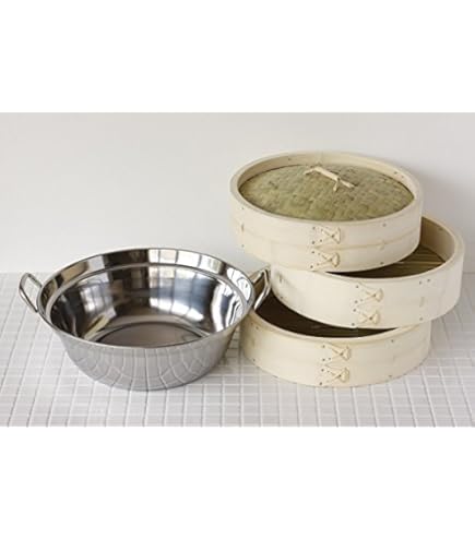 Amazon｜【かごや】杉 中華蒸篭(セイロ・蒸し器)30cmステンレス