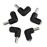 VBESTLIFE　直角L字型電源アダプタコネクタジャック　高性能　超耐久性　5.5x1.1mm～5.5x1.7mm　オスーメス　DC電源プラグジャック　5個入り　
