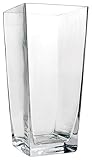 Flower Glass Vase Decorative Centerpiece For Home or Wedding by Royal Imports - Tall Square Tapered 