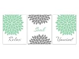 バスルーム壁アート、リラックスSoak Unwind、ミント、グレーバスルーム用装飾 – bath82 16"x20" Unframed Photo Paper Posters BATH82-16x2