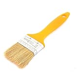 uxcell　ペイントブラシ　金属　剛毛　ウッド　シルバートーン　オレンジ　1個入り