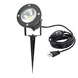 FSliving ガーデンライト 防水スイッチ付き コンセント式 3m 電球色 3000K 屋外用 スポットライト アウトドアライト IP65防水ライト 歩道/車道/芝生/庭などの屋外照明用　防犯災害