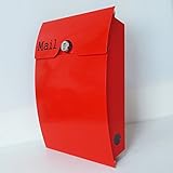 郵便ポスト郵便受け北欧風メールボックス壁掛けダイヤル錠付きプレミアムステンレスレッド赤色ポストpm164