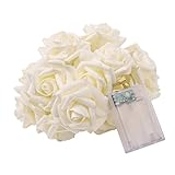 (ステキ　ライフ）Suteki Life LEDストリングライト ホワイトローズ　装飾ライト　全長2M 結婚式 ホームパーティー　お誕生日バー などに最適 雰囲気作り